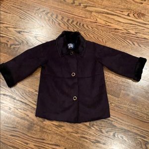Kids black suede shearling jacket size 3–4 T